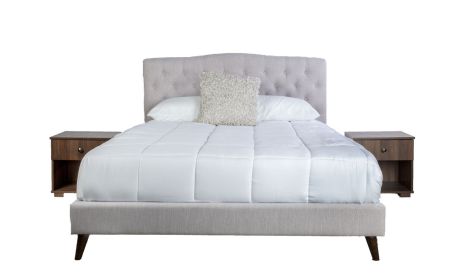 Queen Upholstered Bed With 2 Nightstands