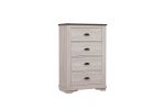 1pc Contemporary Four Drawers Chest Bed Side Cabinet Wooden Furniture Rustic Chalk Gray Color