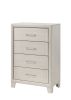 1pc Contemporary Four-Drawers Chest Bed Side Cabinet Wooden Furniture White/Beige Color