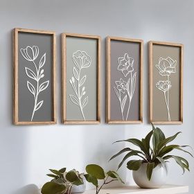 3D Wooden Bathroom Wall Decor (Set of 4) Lightweight