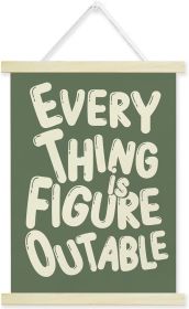 Everything is Figureoutable Poster Hanger Frame, Inspirational Quote Wall Decor for Counselling Therapy Office Classroom Home