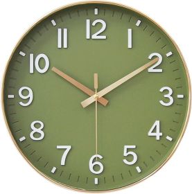 Wall Clocks Battery Operated, Wall Clock Green Gold