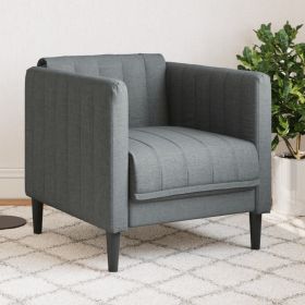 Sofa Chair Dark Gray Polyester Single Armchair Rectangular
