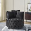 Velvet Upholstered Swivel Chair for Living Room