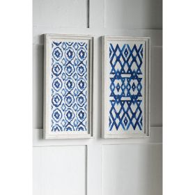 Set of 2 Blue and White Hanging Sculptures