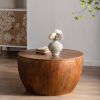 31.50"Vintage Style Bucket Shaped Coffee Table with storage function, for Office