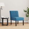 Slipper Chair Blue Velvet, Wood