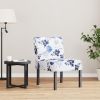 Slipper Chair Blue and White Polyester