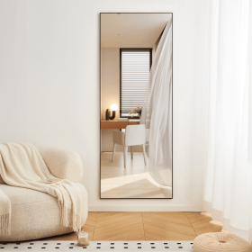 70" x 31" Full Length black Aluminum Alloy Frame, leaning or Wall Mounted, High Definition