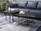 Silas Engineered Stone Top & Black Finish Nesting Table