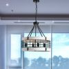 Modern American luxury chandelier E26 white wooden retro round chandelier 6 bulbs