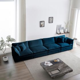 Free Combination Modular Sofa Free, 4 Seater Sofa Comfy Chenille Fabric, Sectional Sofa Couch
