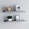 Frame Ledge Shelf Set of 2 Grey MDF Medium