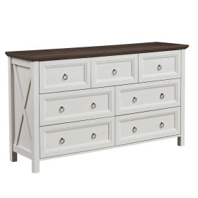 Farmhouse 7 Drawers Dresser for Bedroom