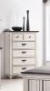 Beautiful Farmhouse Two-Tone Finish 1Pc Chest Storage Drawers Bedroom Furniture Black Nickel Hardware