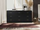 Modern Black 9-Drawer Dresser for Bedroom - Ample Storage Wide Chest of Drawers