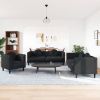 Sofa Set Black Velvet