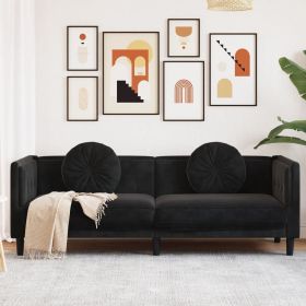 Sofa Black Velvet (100% polyester)