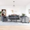 Sofa Set Dark grey Velvet (100% polyester)