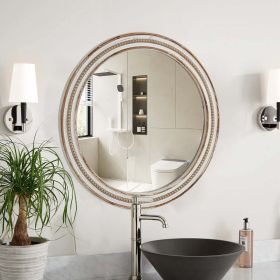 23.62 inches Wood Round Decorative Mirrors for Wall Decor