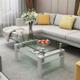 White Coffee Table, Clear Coffee Table