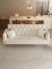 71 inch convertible love seat sofa, American retro beige velvet