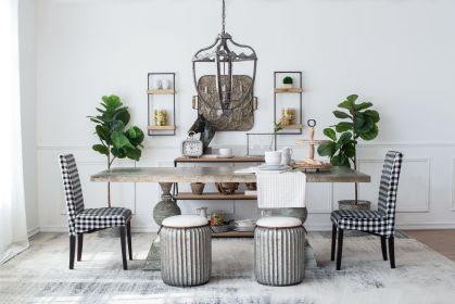 4 - Light Metal Chandelier, Hanging Light Fixture with Adjustable Chain for Kitchen Dining Room Foyer Entryway
