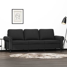 3-seater Sofa Black Velvet 3-seater 3-Seater Sofa Rectangular