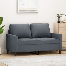 2-seater Sofa Dark grey Velvet (100% polyester)