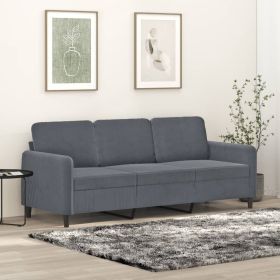 3-seater Sofa Dark grey Velvet (100% polyester)