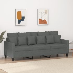 3-seater Sofa Dark Gray Fabric (100% polyester)