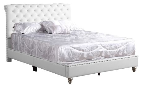 Elegant White Transitional Bed For Comfort