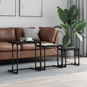 Nesting Coffee Table Black Engineered wood