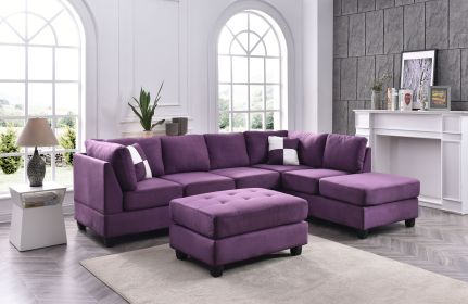 Glory Furniture Malone G637B-SC Sectional ( 3 Boxes), PURPLE