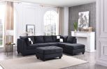 Glory Furniture Malone G635B-SC Sectional ( 3 Boxes), BLACK