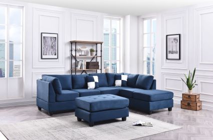 Glory Furniture Malone G630B-SC Sectional ( 3 Boxes), NAVY BLUE