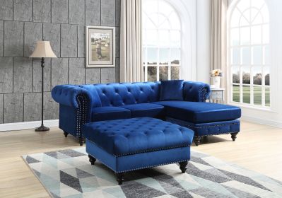 Glory Furniture Nola G0351B-SC Sofa Chaise ( 3 Boxes ), NAVY BLUE