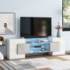 ON-TREND Unique Shape TV Stand with 2