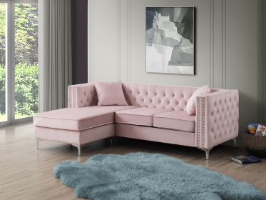 Glory Furniture Paige G824B-SC Sofa Chaise, PINK