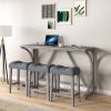 Bar Table Set with Power Outlet, Bar Table and Chairs Set, 4 Piece Dining Table Set