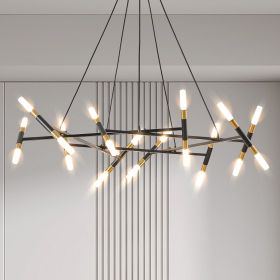 Black & Golden Modern Chandelier Light Fixture