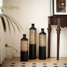 Floor Metal Vases Decorated White Metal