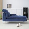 55" Chaise Lounge Indoor, Upholstered Furniture Lounge Chair with Left Armrest & Lumbar Pillow