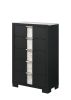 1pc Contemporary Black Finish Chest Five Drawers Metal knobs Black White Bedroom Wooden Furniture