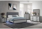 ADELAIDE GREY BLACK 5PC. KING BED W/LED SET