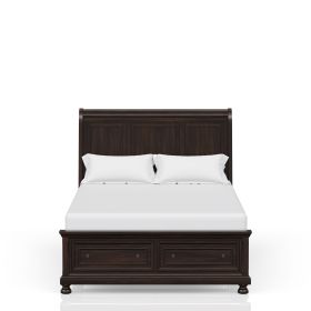 Dark Cherry King Storage Bed
