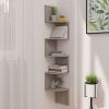 Wall Corner Shelf Concrete Grey Engineered Wood Medium