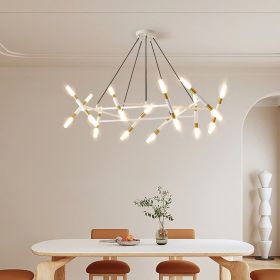 41" White & Golden Modern Chandelier Light Fixture