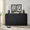Juliet 64" Wide 6 Drawer Dresser, Black Finish