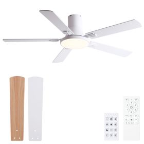 52 in. White Lowe Profile Ceiling Fan with Light